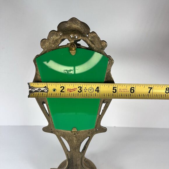 hand held Mirror Stand with Lady Figurine Nouveau cast Brass 11- 7/8" tall - Picture 14 of 15